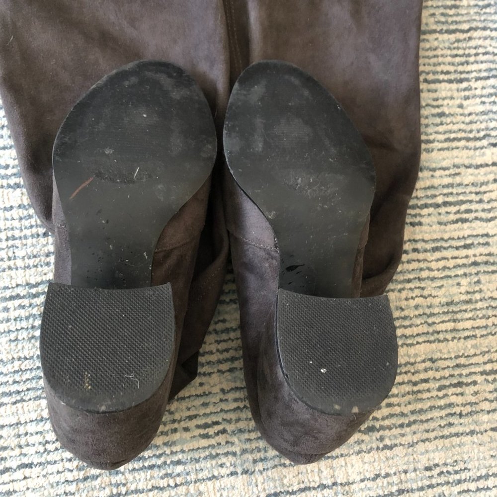 Steve Madden Suede Slate Grey Over the Knee Boots Size 8.5 - Picture 5 of 5